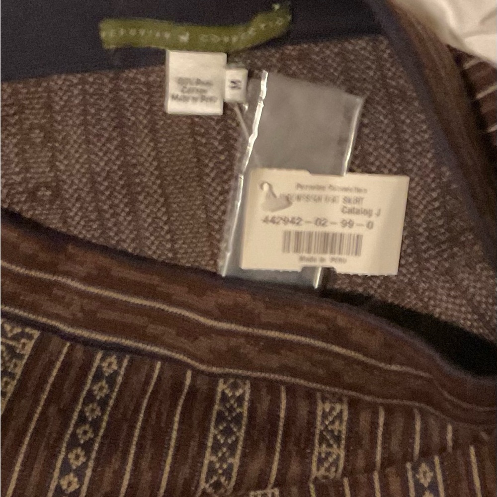 Peruvian Connection Brown Patterned Skirt. Size M - image 3